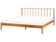 Beliani Drevená posteľ 180 x 200 cm svetlé drevo BARRET II
