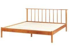 Beliani Drevená posteľ 160 x 200 cm svetlé drevo BARRET II