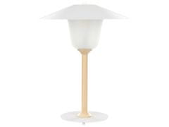 Beliani Drevená stolná lampa biela MOPPY