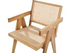 Beliani Drevená stolička s ratanovým výpletom svetlé drevo WESTBROOK