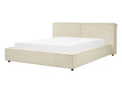 Beliani Menčestrová posteľ 160 x 200 cm béžová LINARDS