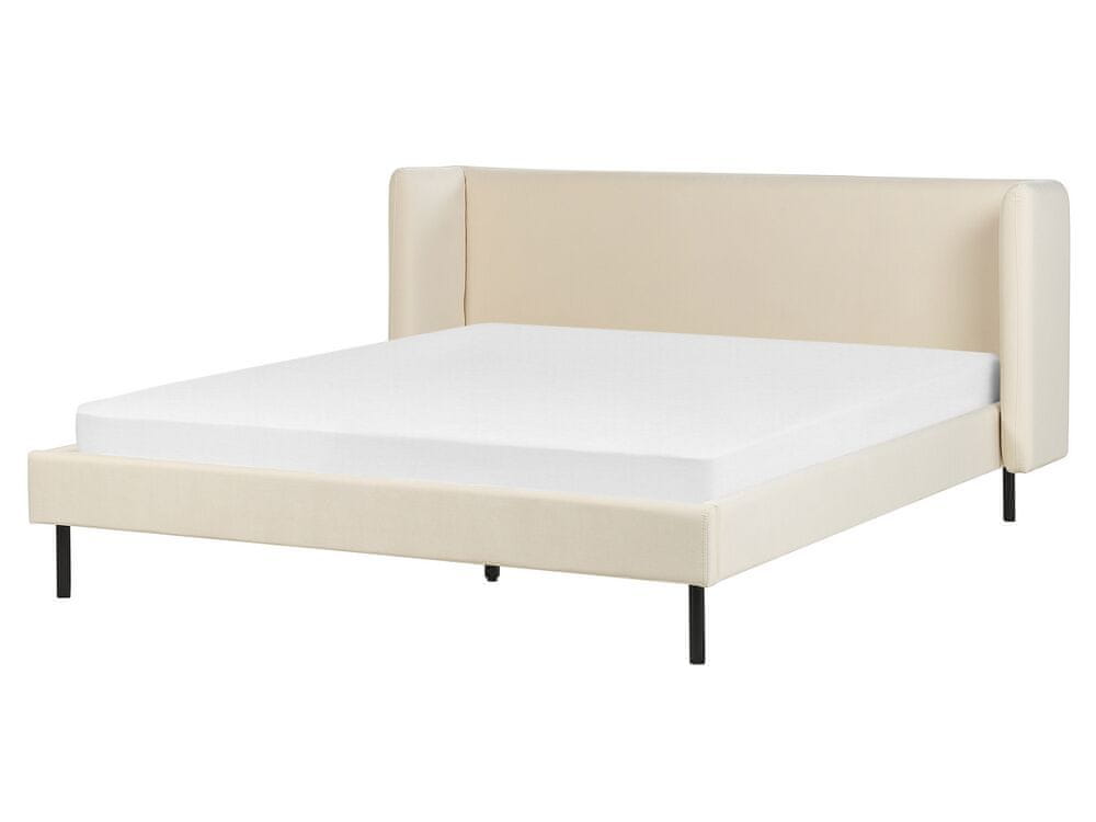 Beliani Zamatová posteľ 160 x 200 cm béžová ARETTE