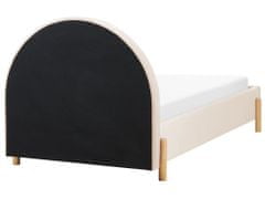 Beliani Zamatová posteľ 90 x 200 cm béžová ANET