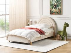 Beliani Zamatová posteľ 90 x 200 cm béžová ANET