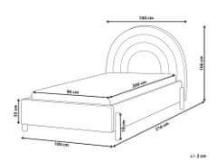 Beliani Zamatová posteľ 90 x 200 cm svetlomodrá ANET