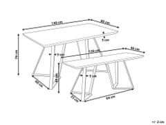 Beliani Jedálenská súprava stola a lavičky svetlé drevo/čierna UPTON