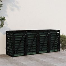 Vidaxl Úložný box na štyri odpadkové koše čierny masívna borovica