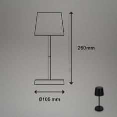 BRILONER BRILONER LED nabíjacia stolná lampa 26 cm 2,6 W 150lm čierna IP44 BRILO 7423015
