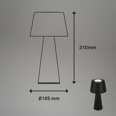 BRILONER BRILONER LED nabíjacia stolná lampa pr.16,5 cm 3,5W 400lm čierna IP44 BRILO 7437015