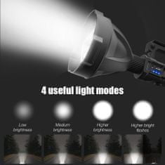 Solight Solight LED ručné svietidlo nabíjacie s power bankom, 800lm, Li-Ion, USB WN44