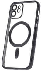 Forever Silikónové TPU puzdro Mag Color Chrome pre iPhone 12 čierne (TPUAPIP12MCCTFOBK)