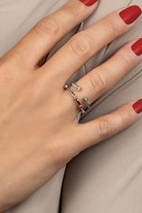 Brilio Silver Pôvabný strieborný prsteň so zirkónmi RI094W (Obvod 52 mm)
