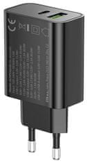 GoGEN sieťová nabíjačka s USB/USB-C, PD 30W a Fast Charge, ACHPD 230 B, čierna (GOGACHPDQ230B)