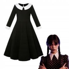 Korbi Wednesday Addams čierne šaty, halloweenský kostým, karnevalový kostým, 120
