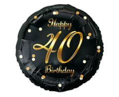 Balón foliový 40 rokov - Happy birthday - narodeniny - 45 cm