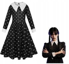 Korbi Wednesday Addams vzorované šaty, halloween kostým, 120