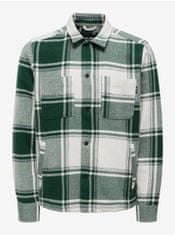 ONLY&SONS Zelená pánska kockovaná košeľová bunda ONLY & SONS Mace L
