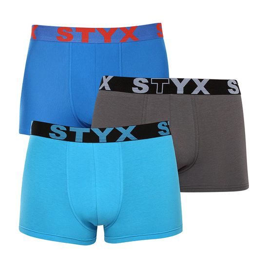 Styx 3PACK pánske boxerky športová guma nadrozmer viacfarebné (3R10379)