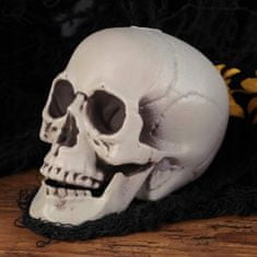 Korbi Umelá lebka, sivá tieňovaná lebka, halloween dekorácia, ornament 20cm
