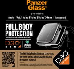 PanzerGlass ochranný kryt s D30 pro Apple Watch saries 9/8/7 41mm, čirá