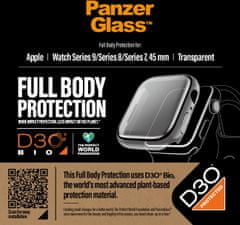 PanzerGlass ochranný kryt s D30 pro Apple Watch saries 9/8/7 45mm, čirá