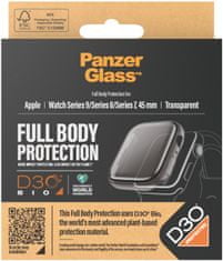PanzerGlass ochranný kryt s D30 pro Apple Watch saries 9/8/7 45mm, čirá