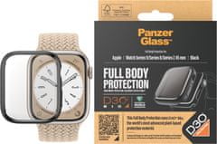 PanzerGlass ochranný kryt s D30 pro Apple Watch saries 9/8/7 45mm, čierna