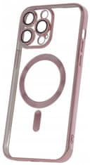 Silikónové TPU puzdro Mag Color Chrome pre iPhone 15 Pro ružovo zlaté (TPUAPIP15PMCCTFOGO)