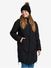 ROXY Čierny dámsky zimný prešívaný kabát Roxy Abbie S