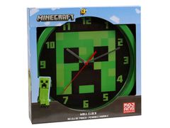sarcia.eu Minecraft Zelené analógové nástenné hodiny 25 cm 