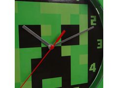 sarcia.eu Minecraft Zelené analógové nástenné hodiny 25 cm 