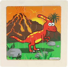 Drevené puzzle Dinosaurus: Cryolophosaurus 9 dielikov