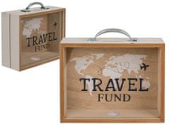 Gifty City Drevená pokladnička na cestovanie Travel Fund
