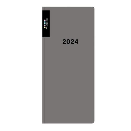 Diár PVC týždenný 2024 PASTELINI - šedá