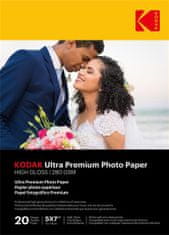 KODAK Fotopapier Ultra Premium Photo RC Gloss (280g/m2) 13x18cm 20 listov