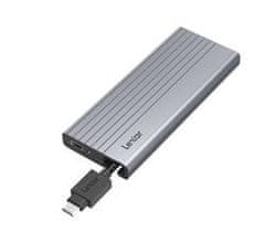 Box na SSD E10 M.2 NVMe/SATA, USB 3.2 až 10Gbps, so vstavaným káblom