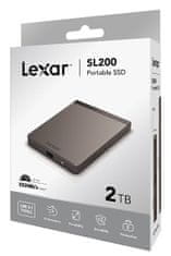 LEXAR externý SSD 2TB SL200 USB 3.1 (čítanie/zápis: 550/400MB/s)