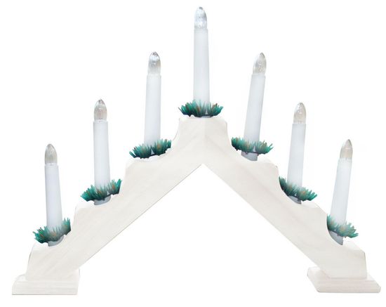 M.A.T Group svietnik vianočný el. 7 sviečok,teplá BÍ,jehlan,drev.BÍ,do zásuvky