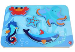 Lucy&Leo 227 Morské živočíchy - drevené vkladacie puzzle 6 dielov