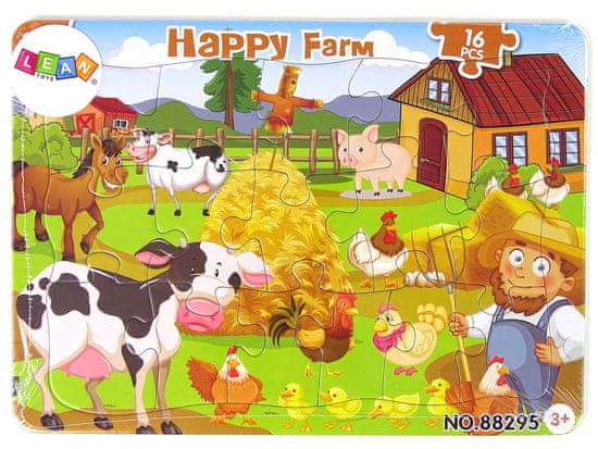 Lean-toys Vzdelávacie puzzle Farma 16 dielikov