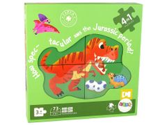 Lean-toys Puzzle 4 v 1 Dinosaurus Jurský park