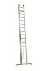 ALVE Hliníkový rebrík dvojdielny výsuvný s lanom 8814 rozšír. verzia PROFI PLUS