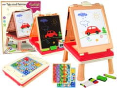 Lean-toys 3-v-1 Obojstranný herný stôl Chinese Pink