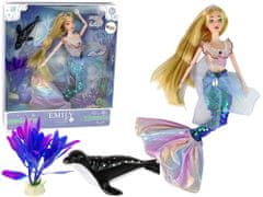 Lean-toys Bábika Emily - morská panna Zelené príslušenstvo