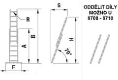 ALVE Rebrík dvojdielny výsuvný rozšírená verzia 8708 PROFI PLUS