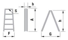 ALVE Schodíky obojstranné hliníkové 4-stupňové PROFI PLUS