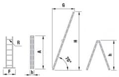 ALVE Hliníkový rebrík dvojdielny kĺbový 4204 PROFI PLUS