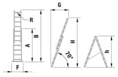 ALVE Hliníkový rebrík dvojdielny univerzálny 8516 PROFI PLUS