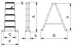 ALVE Schodíky obojstranné hliníkové so stabilizátorom 7-stupňové HOBBY