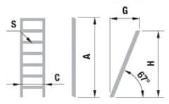 ALVE Hliníkový rebrík stupnicový 9906 PROFI PLUS